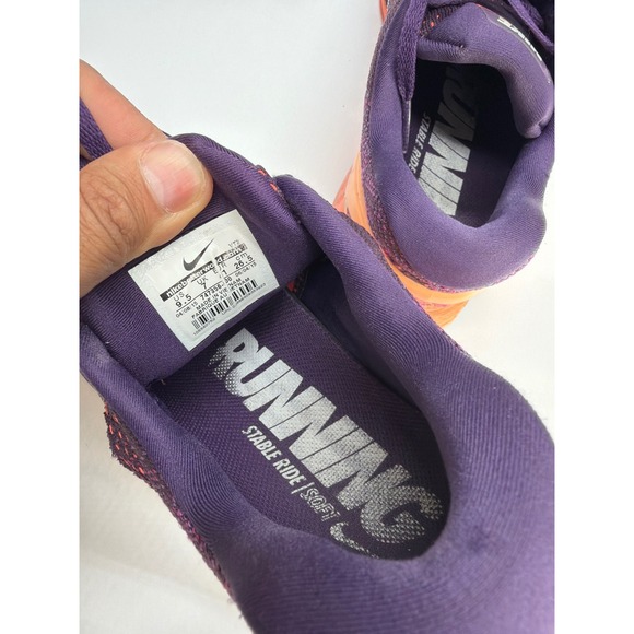 Nike Women LunarGlide 7 Running Shoes Purple Orange Athletic Sneakers 747356-500 - Picture 9 of 11
